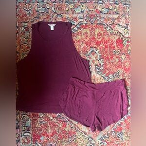 Athleta Maroon Sleepwear Set